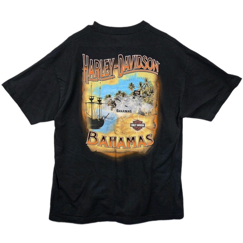Harley Davidson Graphic T-Shirt Mens Size XL "Bahamas" Black